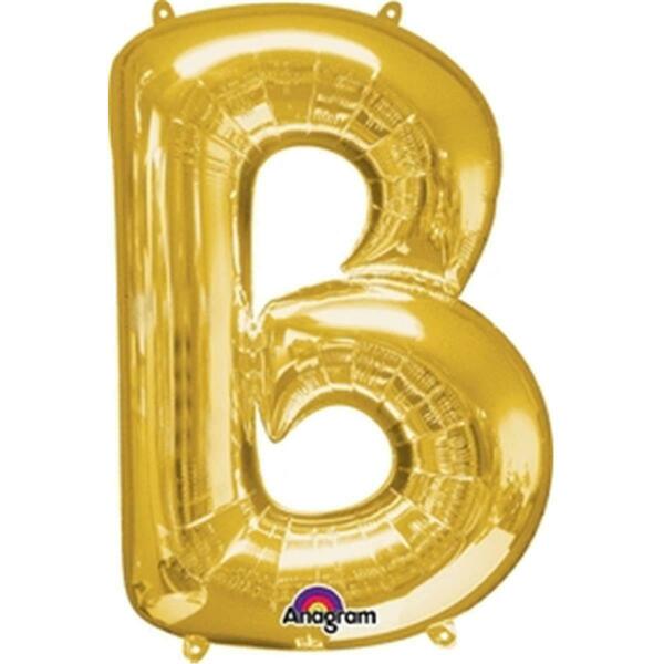 Anagram 34 in. Letter B Gold Supershape Foil Balloon 78392